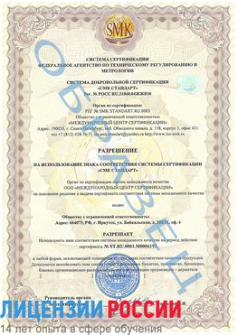 Образец разрешение Усть-Илимск Сертификат ISO 50001